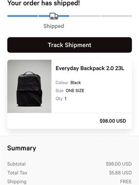 lululemon athletica Everyday Backpack 2.0 - Black
